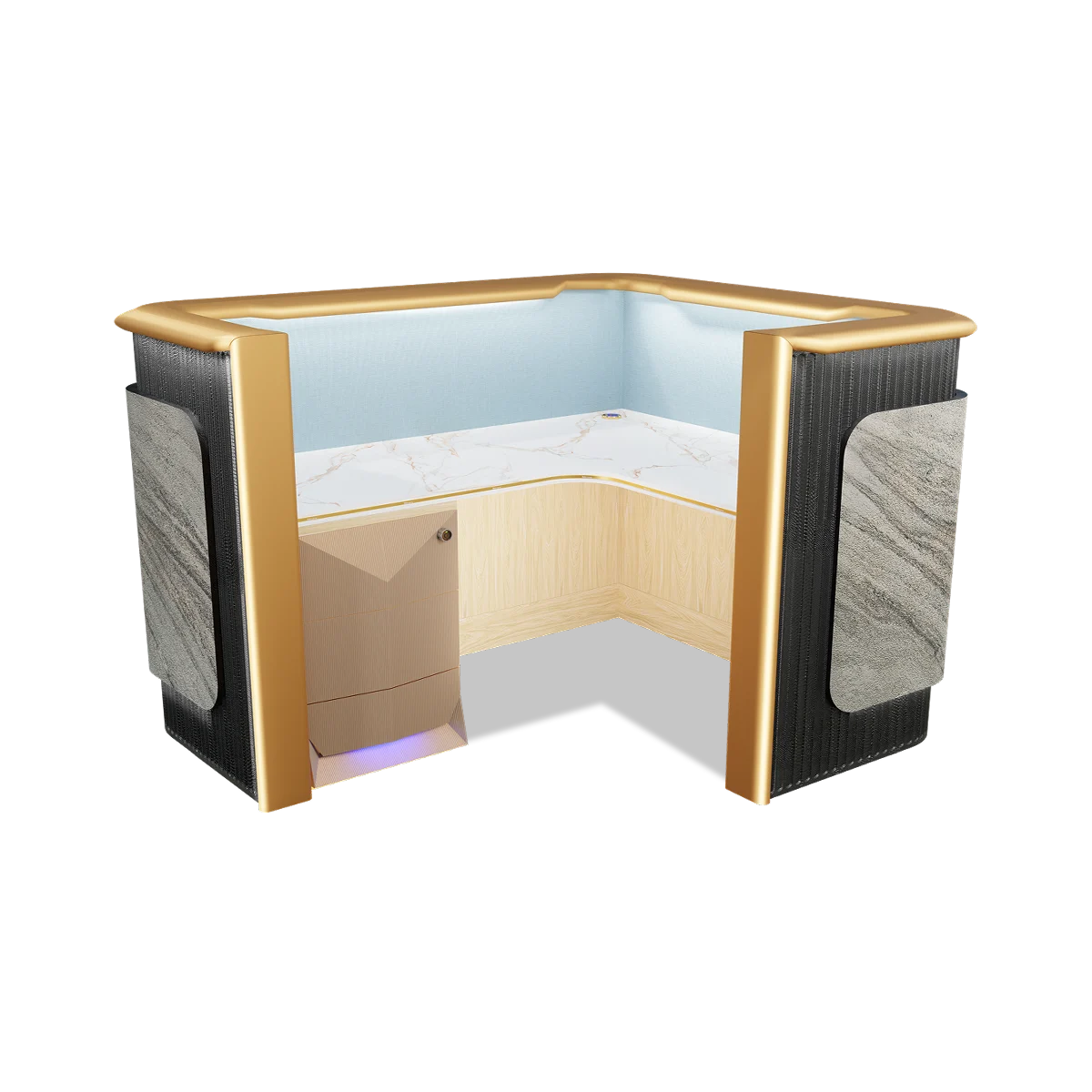 Della Luxury Products - Office Products - Office Workstation - Maria - 90 Degree Workstation (Left Hand Extended)