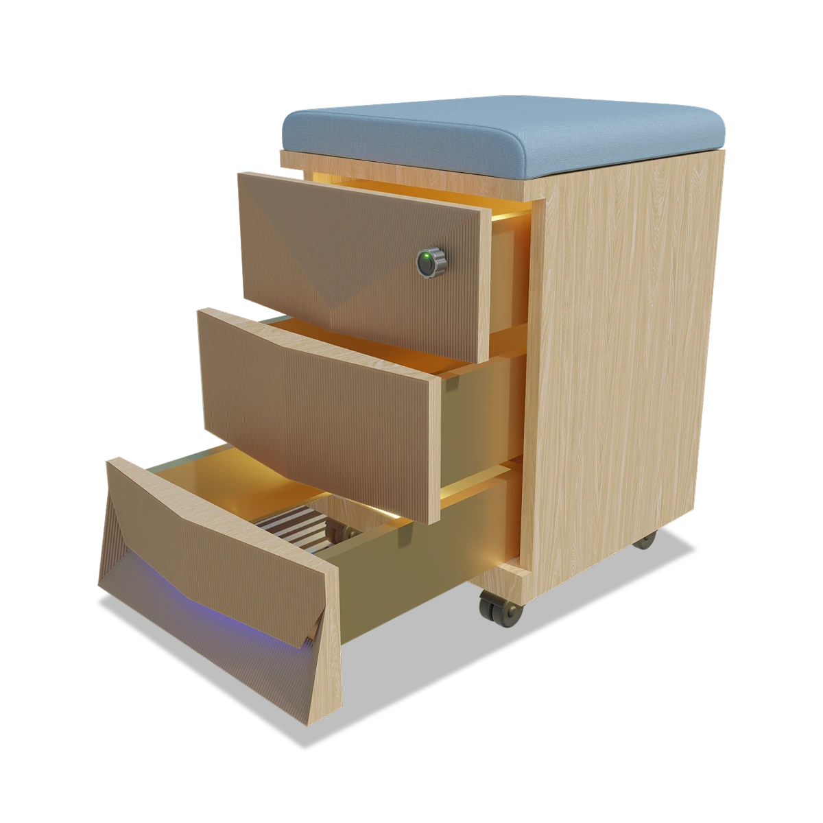 Della Luxury Products - Office Products - Office Workstation - Maria - Three Drawer Mobile Pedestal